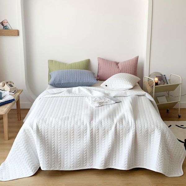 

comforters & sets 3pcs white summer quilt comforter japan solid air condition patchwork bedspread bed cover queen blanket for adults home te