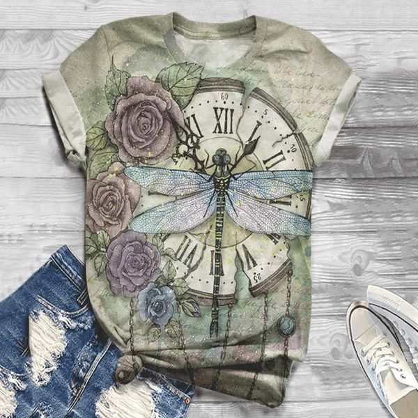 

plus size women short sleeve 3d animal printed o-neck tee t-shirt camiseta mujer t shirt femme poleras mujer#s, White