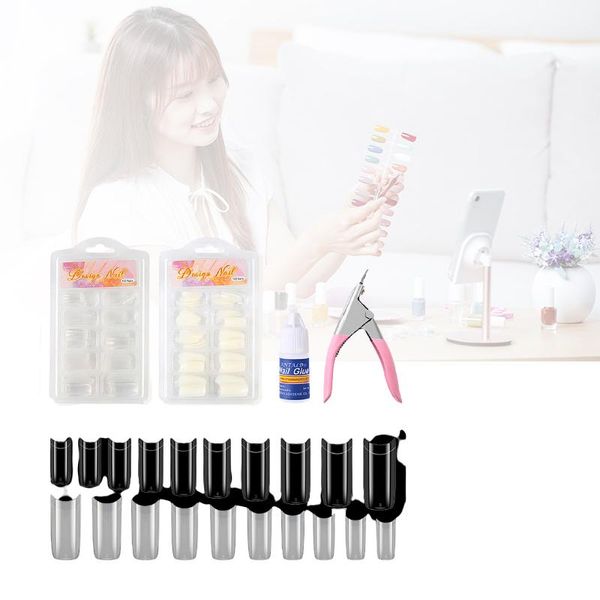 

nail art kits pinpai 6 pcs set with piece glue flat cutting tool 14-compartment storage box tools tslm2