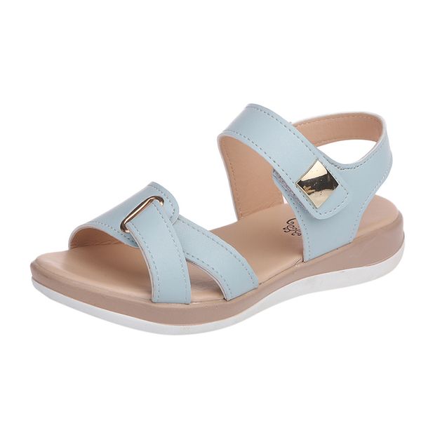 

женская обувь женщина сандалии 2020 женские сплошные цвет универсальные сандалии летние дышащие мода повседневная обувь, Black