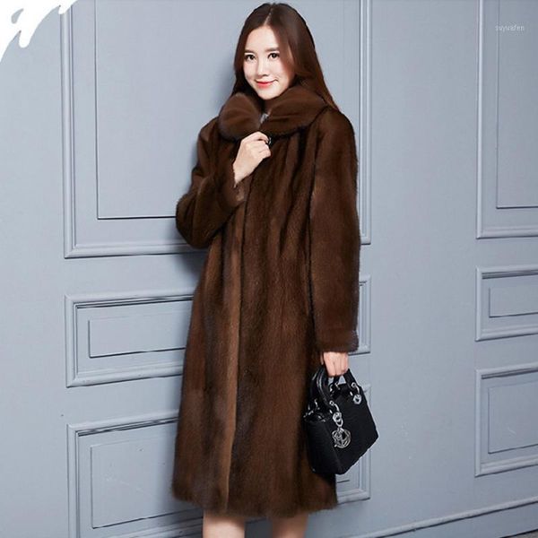 

2020 coat women's whole long imitation fur lapel large 5xl 6xl 7xl black faux fur jacket outwear1