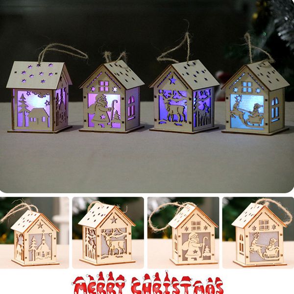 

2021 latest christmas decorations led tree light for wood home nice festival illuminated wooden house diy gift window decoration new