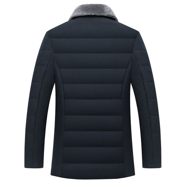 

men's winter parkas fur collar windbreaker cotton padded anorak thick warm jacket coat male casual fleece parkas men clothing 201204, Black