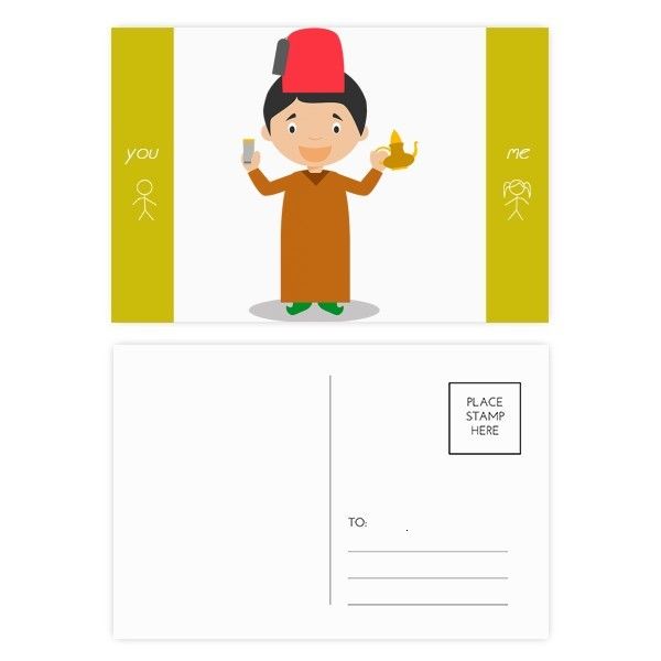 

red hat morocco cartoon friend postcard set thanks card mailing side 20pcs