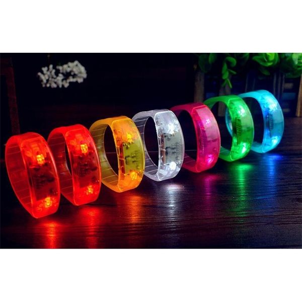 

control flashing music led activated bracelet sound light up bangle wristband night club activity party bar disco