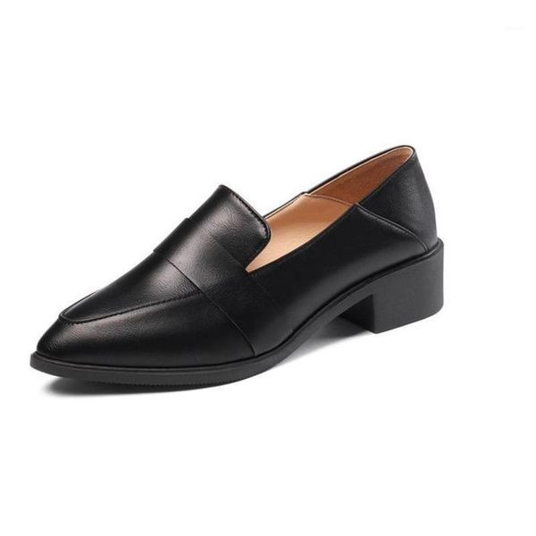 

dress shoes pointed toe low heel single shoe woman summer autumn chaussures femme comfortable fashion british style ladies shoe1, Black