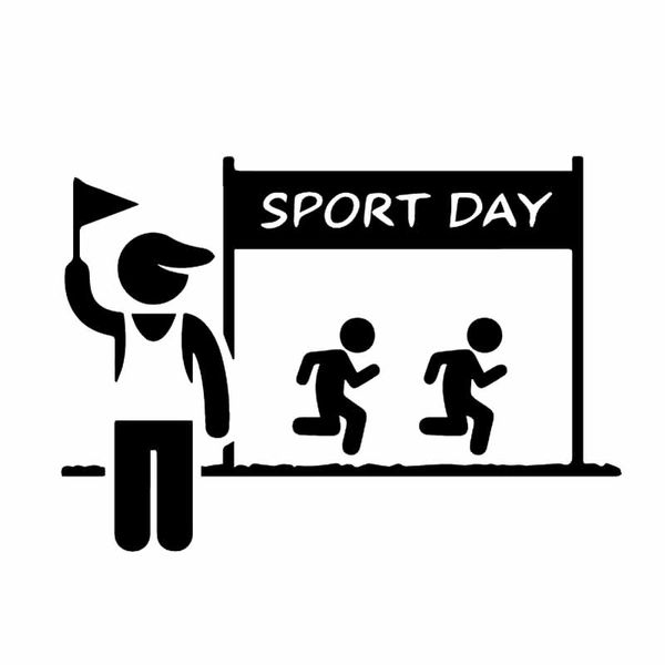 

16.6cm*11.7cm sports day running competition passion vinly decal car sticker car accessories