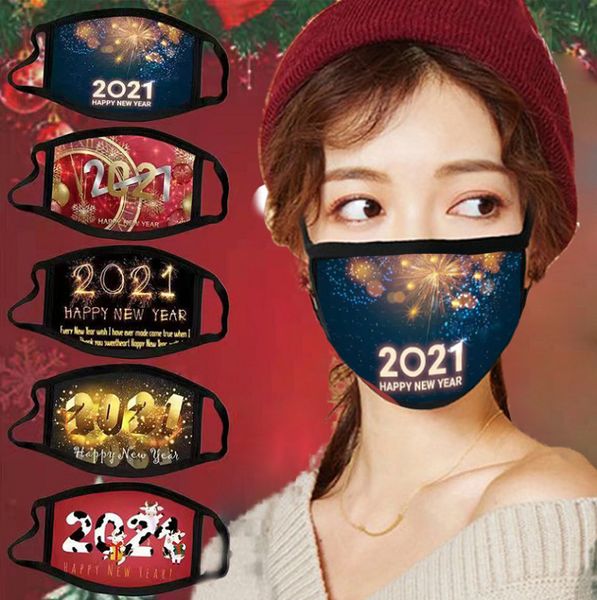 

warm happy 2021 winter outdoor soft masks new year supplies party mask pm2.5dexb