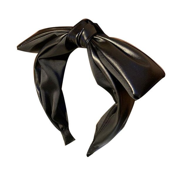 

fashion pu bowknot women headband hairband ladies stretch turban big bow middle knotted wide head hoop headwear hair accessories q bbyltx