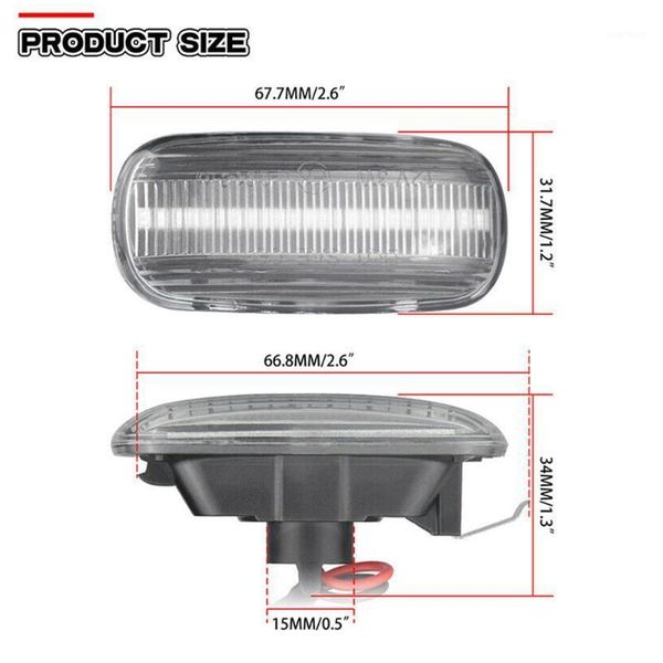 

smoke side marker lights transparent waterproof 2pcs dynamic sequential1