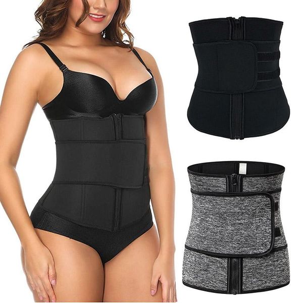 

waist support trainer cincher zipper tummy lumbar control belt loss weight latex shaper corset underbust slimming briefs, Black;gray