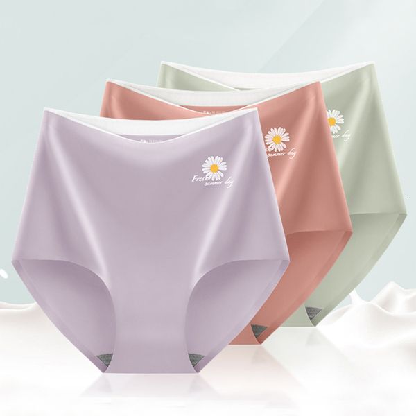 

women's panties lingerie seamless briefs ice silk underwear high waist thong large size under intimates, Black;pink