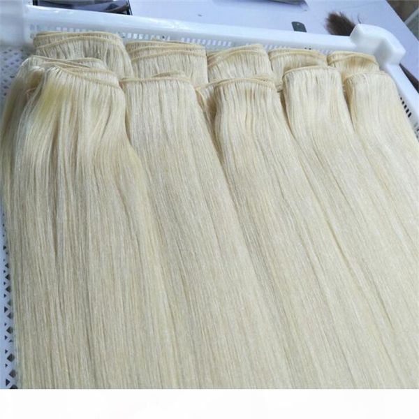 

8-30inch brazilian virgin hair 3 bundles straight hair weave human hair weave blonde color 613# 100g one bundle, ing, Black