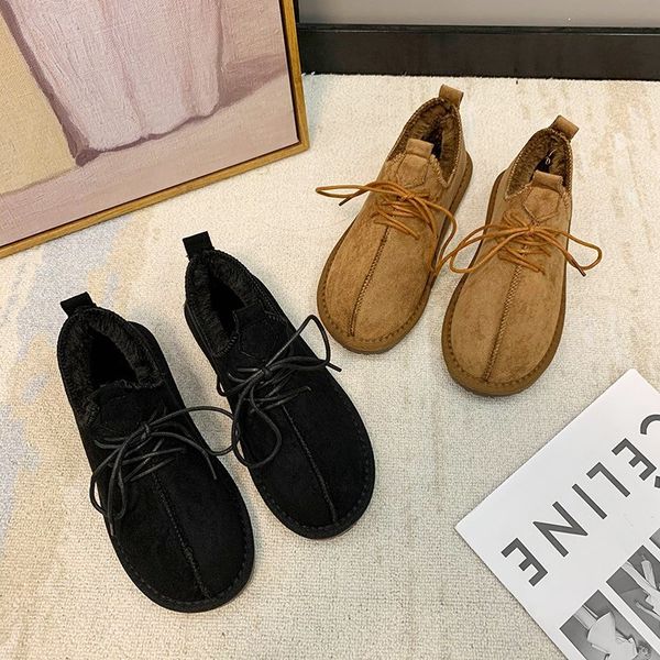 

brand new winter women snow boots casual fur warm flat heel fashion shoe womens sneakers luxurys designers shoes, Black