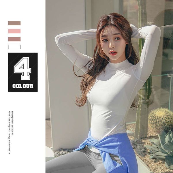 

autumn / winter 2020 long sleeve fitness yoga suit women's new sports running t-shirt quick dry leisure, Gray