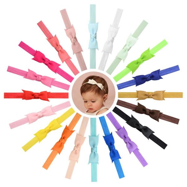 

20pcs /lot new colorful kids bow headband ribbon bows with thin hairband newborn pgraphy props girls bow tiara headwrap 788 q bbymfn
