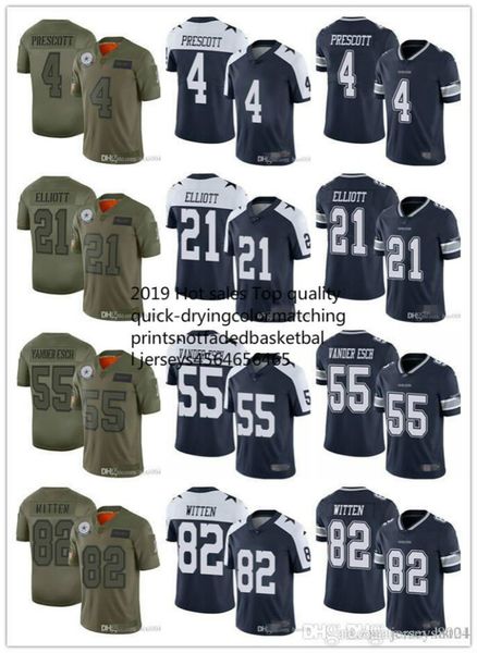 

men women dallas nfl cowboys ezekiel 21 elliott dak 4 prescott leighton 55 vander witten football esch 82 jason jerseys white, Black;red