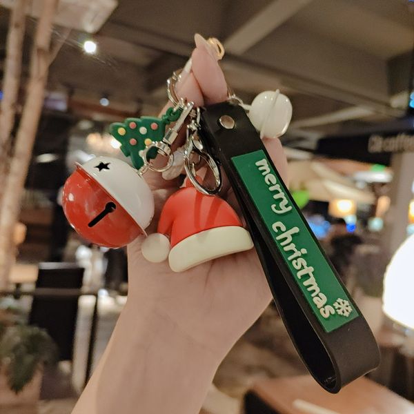 

2021 new popular 2 pcs/set christmas buckle cute cartoon key bag keys chains keychains doll pendant christmas home decoration children room, Silver