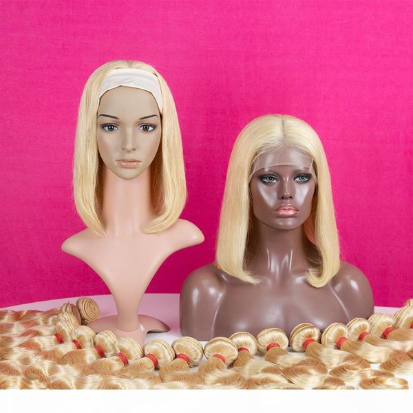 

new arrival 613# bob wig wihout lace blonde virgin human hair wig within different hair length, Black;brown