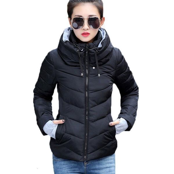 

2018 women autumn winter jacket warm parkas plus new ladies thicken short outerwear stand collar cotton padded female slim coats, Black;brown