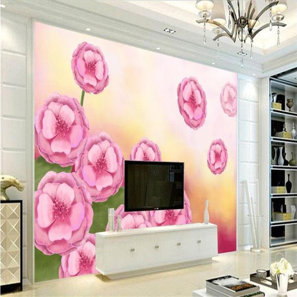 

wallpapers floral mural wallpaper custom romantic elegant flower 3d embossed non-woven extra thick tv background study restaurant