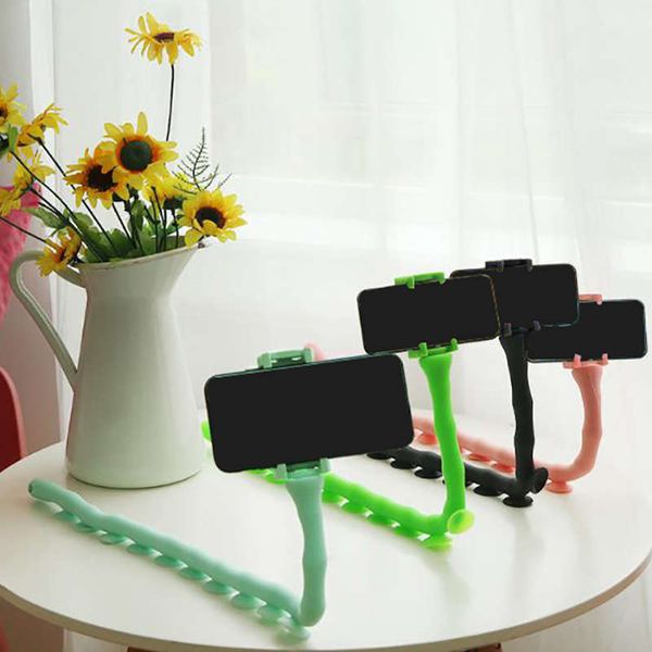 

cute caterpillars support lazy armrest worm flexible mobile phone fan holder
