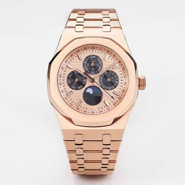 

a ps watch full of diamonds mechanical watch automatic mechanical mens 41mm stainless steel wristband fashion business style waterproof wris, Silver