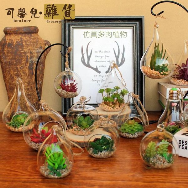 

new arrive water tear drop glass hanging planter container glass vase pot terrarium decoration supplies