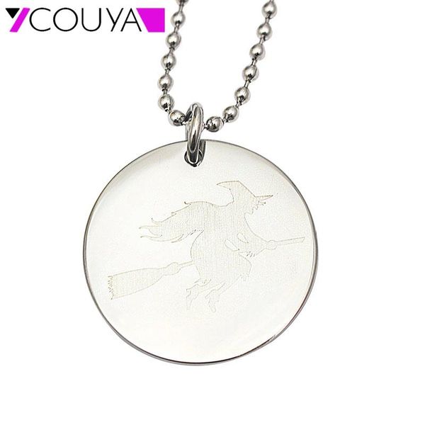 

pendant necklaces 2021 halloween fashion round necklace & pendants witch wizard cloak gown enchanter for women jewelry, Silver
