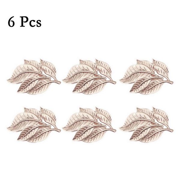 

6шт / комплект салфетки набор золотых обеденных столов украшения листьев металлический держатель салфетки гавайи салфетка пряжка свадьба гос