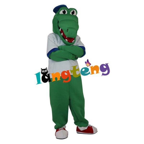 Mascot costumes844 verde crocodilo jacaré traje mascote kids adulto personagem de desenho animado