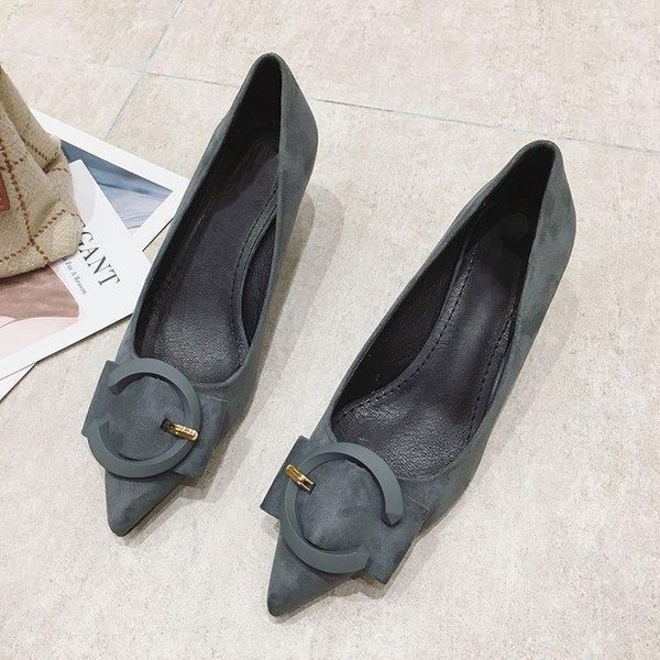 

dress shoes womens pumps pointed toe shallow mouth single autumn fashion wild metal buckle high heels elegant party women's shoe1, Black