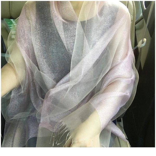 

pure color silk scarf ladies spring autumn new elegant double deck 65-195cm temperament all-match evening dress shaw jllonp