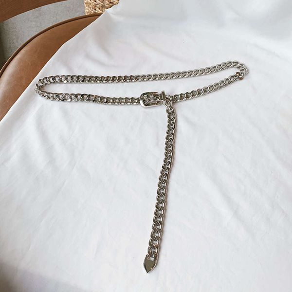 

belt ins women's metal jeans suit dress casual pin buckle decorative waist chain, Black;brown