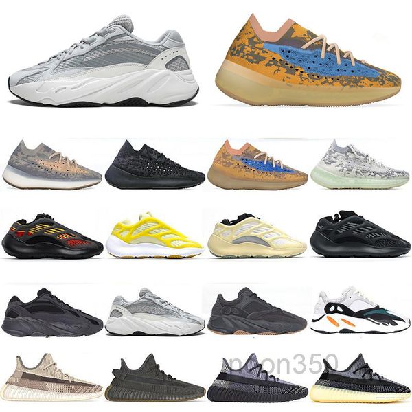 

kanye west casual shoes 700 wave runner inertia reflective tephra solid grey utility black men women outdoor shoes with box 5dke