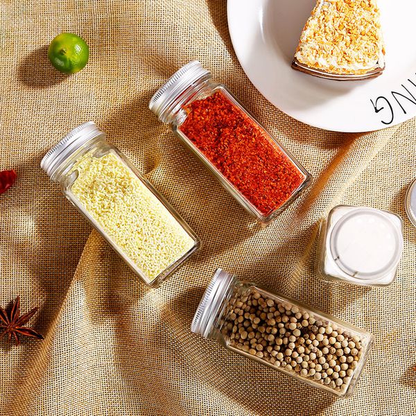 

spice jars kitchen organizer storage holder container glass seasoning bottles with cover lids camping condiment containers 256 n2