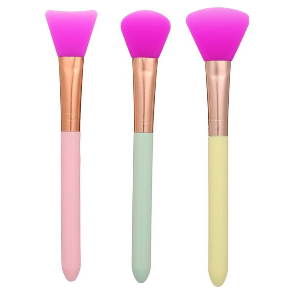 

3pcs silicone face mask brush soft silicone facial mud mask applicator hairless moisturizers body lotion body butter applicator tools purple