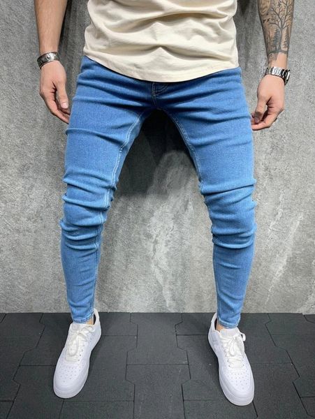 

men pocket skinny jeans c81m#, Blue
