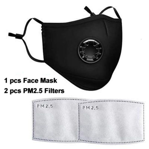 

reusable anti-dust respirator mask 2 carbon filter protective pm2.5 face masks washable with valve