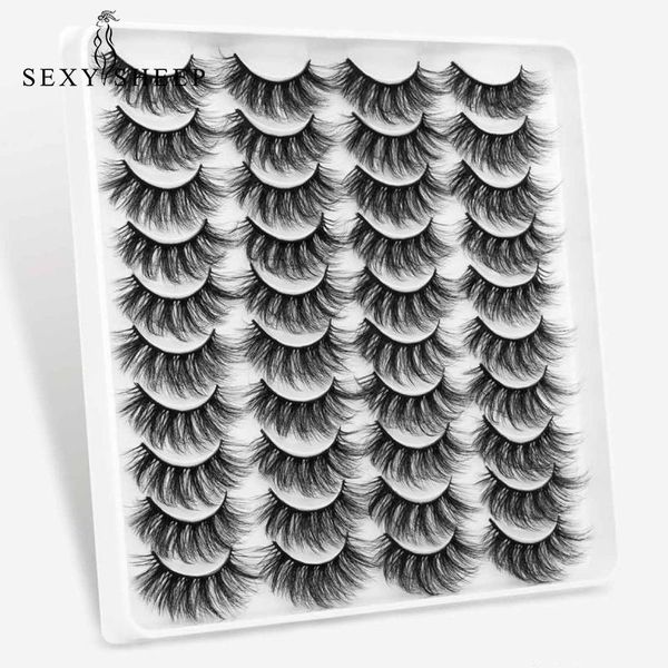 

false eyelashes sexysheep 5/12/20 pairs 3d soft mink handmade wispy fluffy long lashes extension makeup kit cilios