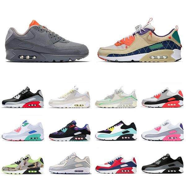 

cushion 90 running shoe eur 36-46 for men women triple black white glasgow green cool grey trainers sports sneakers size 12