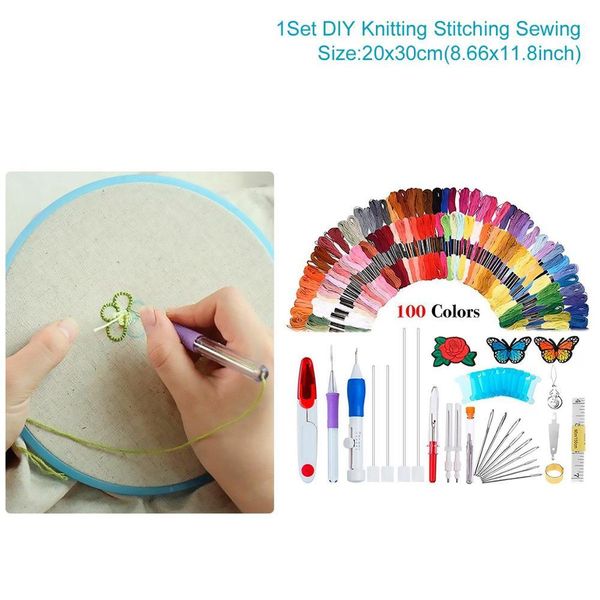 

50/100 цвета вышивка молыги швейные комплект вышивка вышивка вышивка игла инструмент diy вязание шищеные швейные наборы wmtzwt