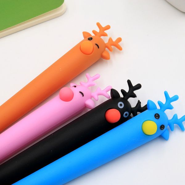 

new factory goss gift creative reindeer deer black 0.38mm student neutral pen