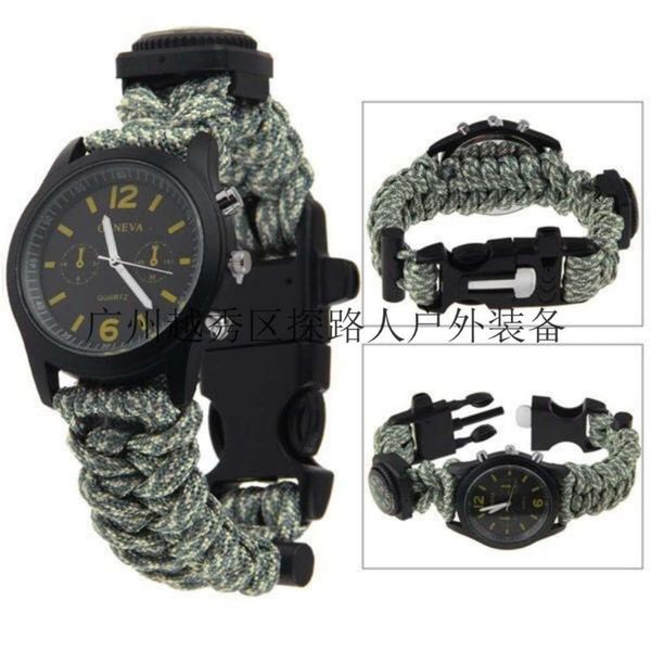 

outdoor in watch [multifunctional 1 6 umbrella rope watch] bracelet lifeguard rope watch outdoor watch for menx6o2, White;black
