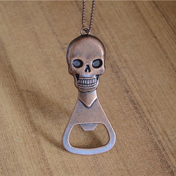 Vintage Skull Beer Bottle Opener Keychain Skeleton Apri portatile all'aperto per Bar Bartender Creatività Utensili da cucina V3