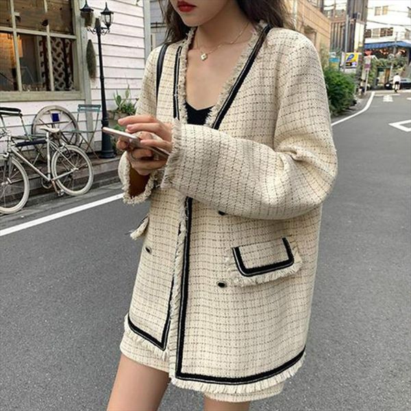 

2 piece set women plaid irregular cropped fashion elegant short skirt all match office ladies chic mini bottom korean streetwear, Gray