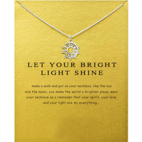 

necklaces silver new card with dogeared choker gold moon and sunshine pendant necklace for fashion women jewelry