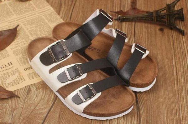 

cork slippers fashion flower men women couples slippers women sandal summer lovers flat casual sandals, Black