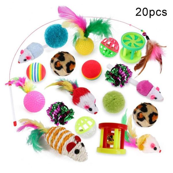 

cat toys 20pcs/set lovely mouse shaped kitten interactive funny stick pet supply