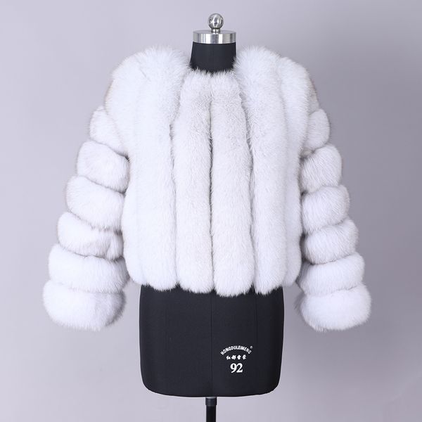 

2021 new fox fur coat, warm natural skin coat zk85, Black